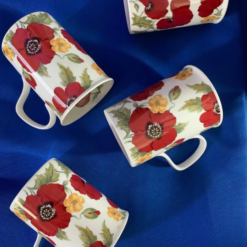 NEW Set of 4 Coffee Mugs-Roy Kirkham Collection